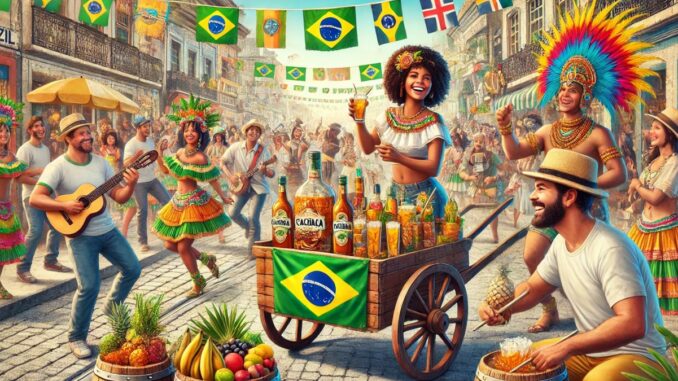 Cachaça na cultura brasileira (imagem gerada por IA) Cachaça na cultura brasileira (imagem gerada por IA)