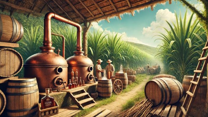 Destilaria de Cachaça (imagem gerada por IA) Destilaria de Cachaça (imagem gerada por IA)