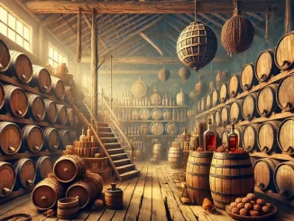 Processo de envelhecimento de cachaça em barris de madeira