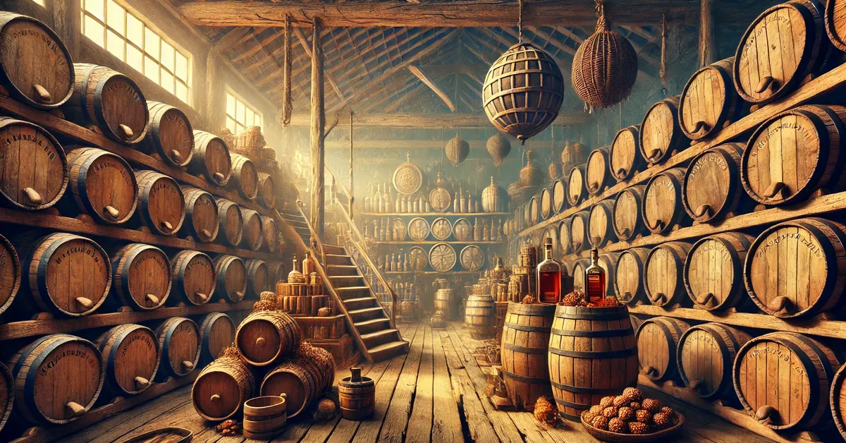 Processo de envelhecimento de cachaça em barris de madeira