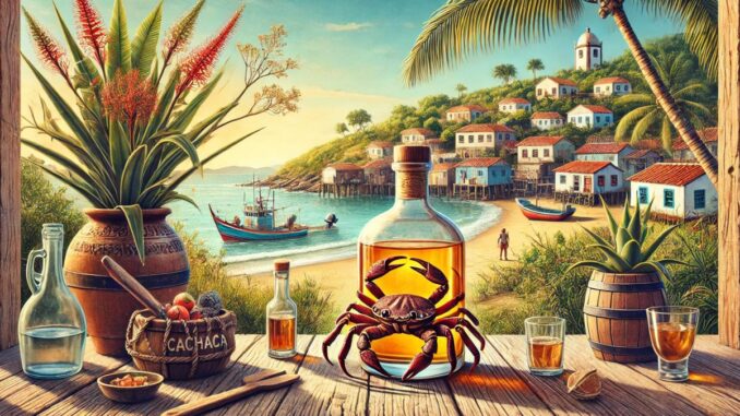 Cachaça com caranguejo (Imagem: IA)